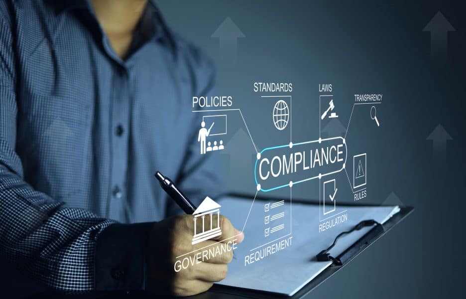 Compliance in MedTech industry emphasizing regulation, policies, standards, and governance to accelerate medical device innovation and ensure safety and transparency.